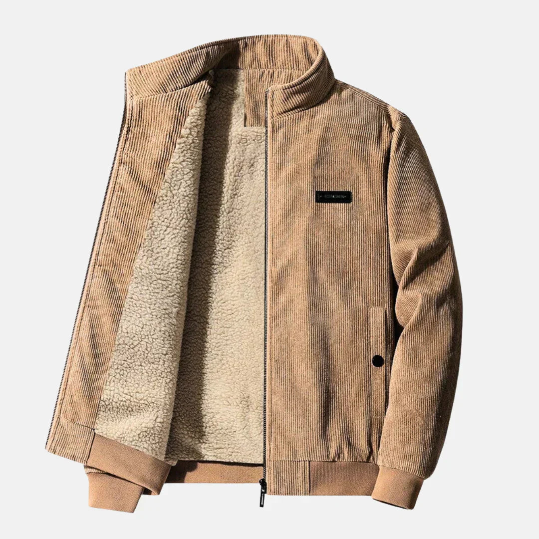 Chaqueta pana clásica hombre cuero