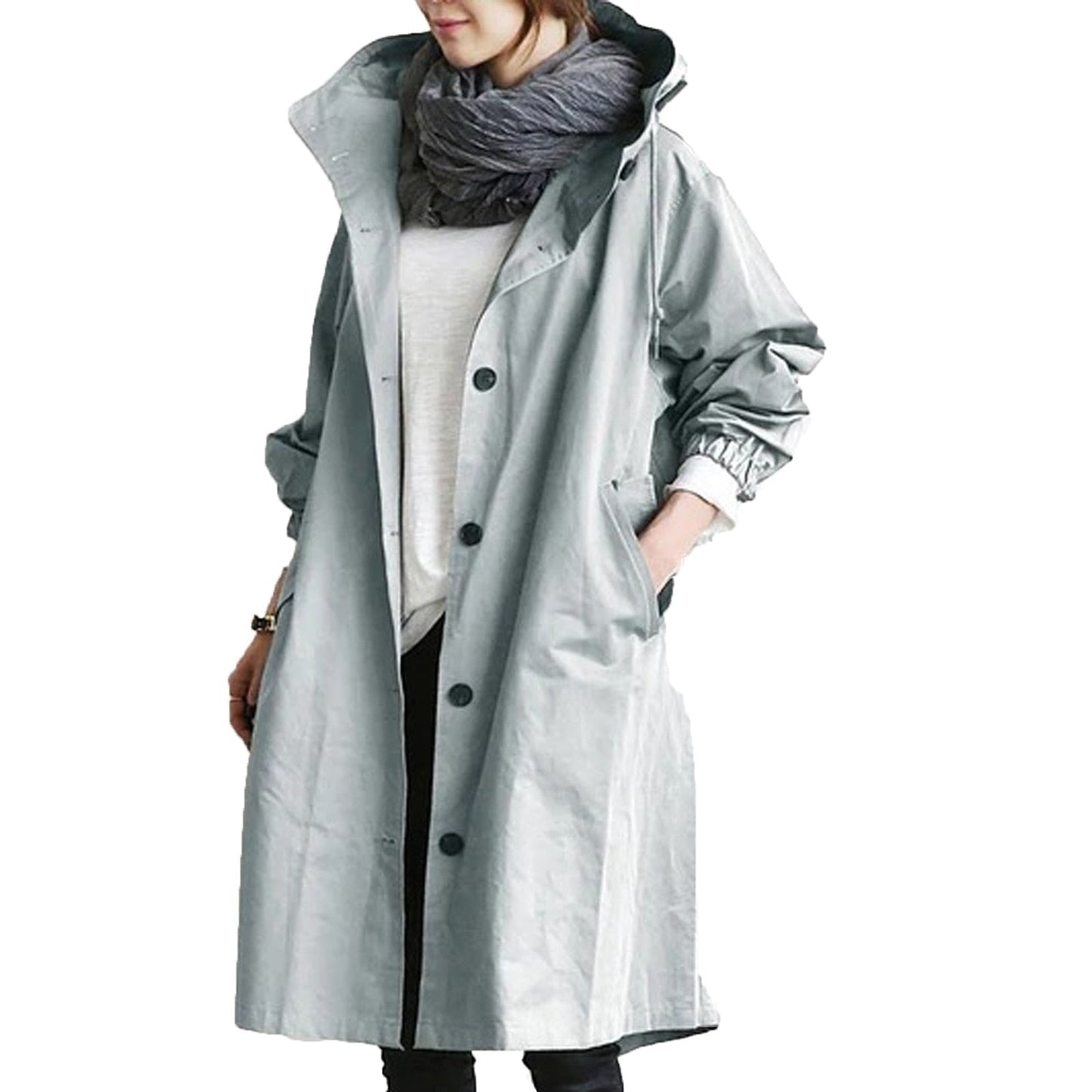 Gabardina Mujer Impermeable Invierno Abrigo Largo
