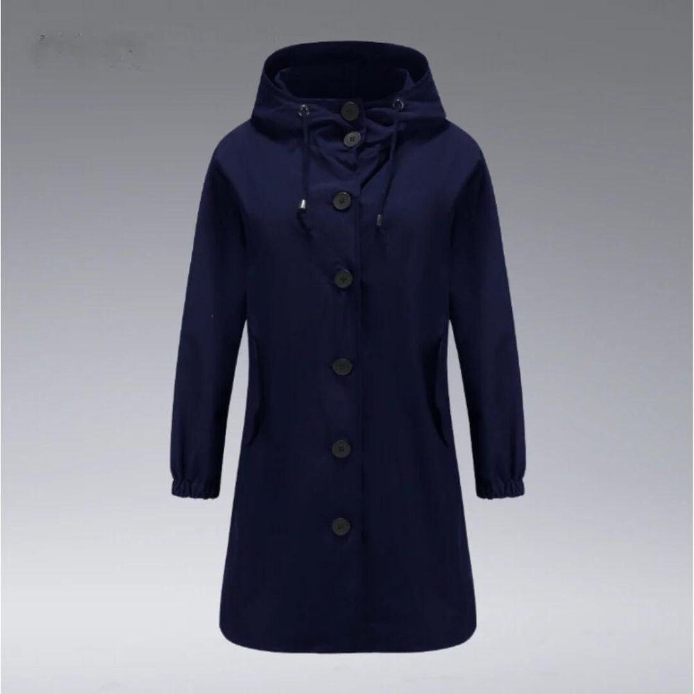 Chaqueta Impermeable Mujer con Capucha y Bolsillos