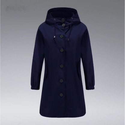 Chaqueta Impermeable Mujer con Capucha y Bolsillos