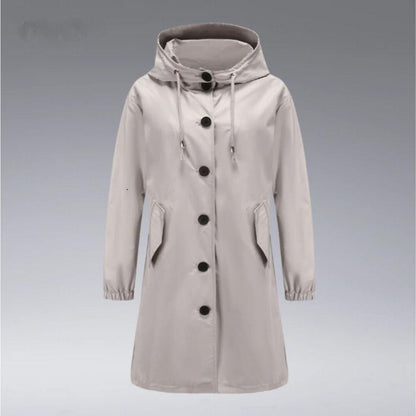 Chaqueta Impermeable Mujer con Capucha y Bolsillos
