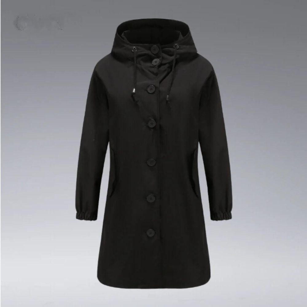 Chaqueta Impermeable Mujer con Capucha y Bolsillos