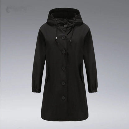 Chaqueta Impermeable Mujer con Capucha y Bolsillos