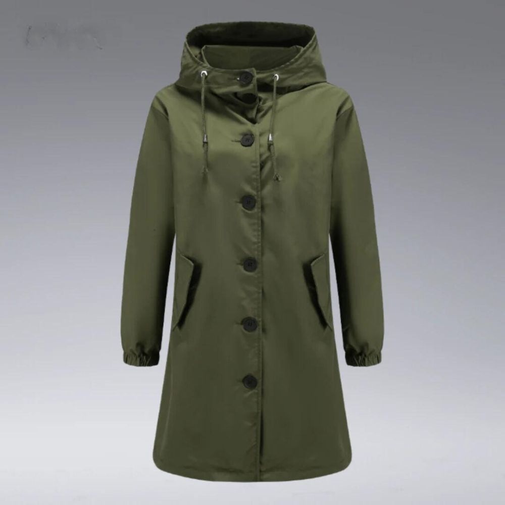 Chaqueta Impermeable Mujer con Capucha y Bolsillos - Vestiria