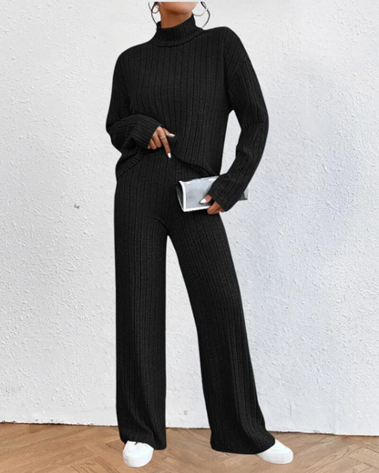 Conjunto de punto suave y femenino