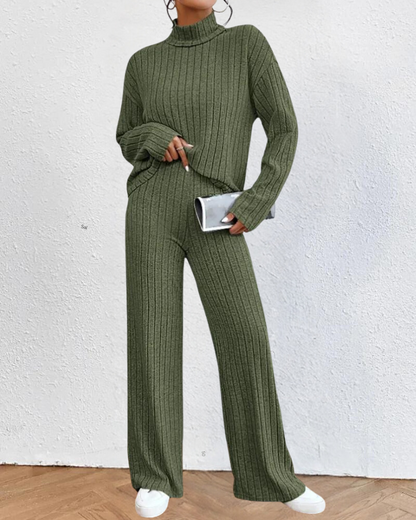 Conjunto de punto suave y femenino