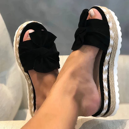 Sandalias de Cuña con Lazo Elegantes