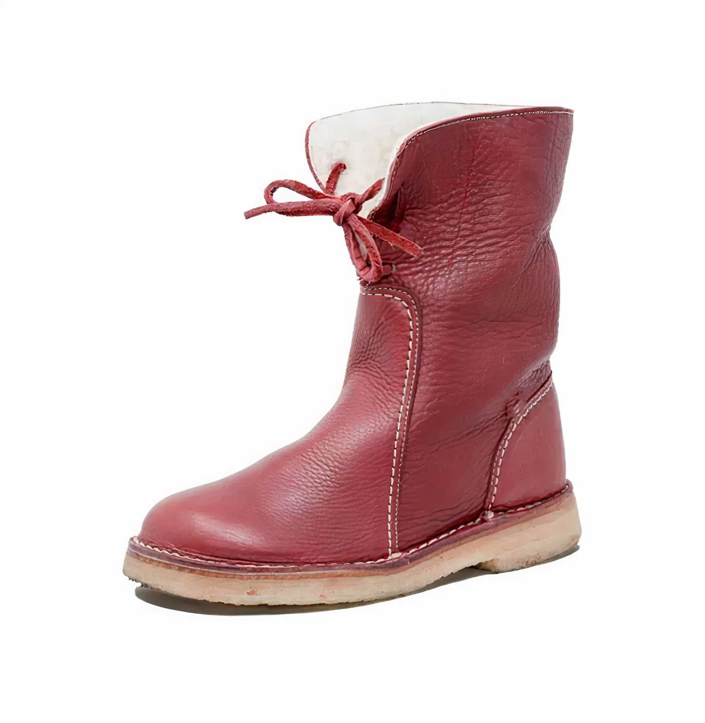 Botas de nieve de piel cálido invierno
