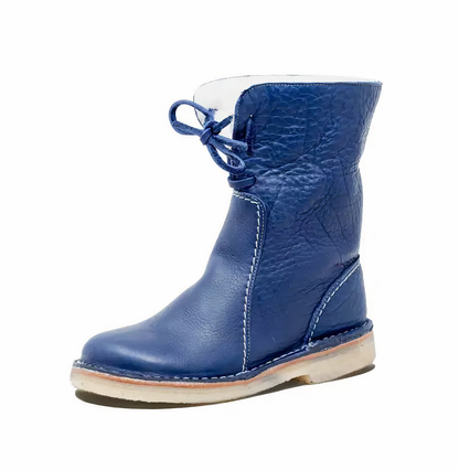 Botas de nieve de piel cálido invierno