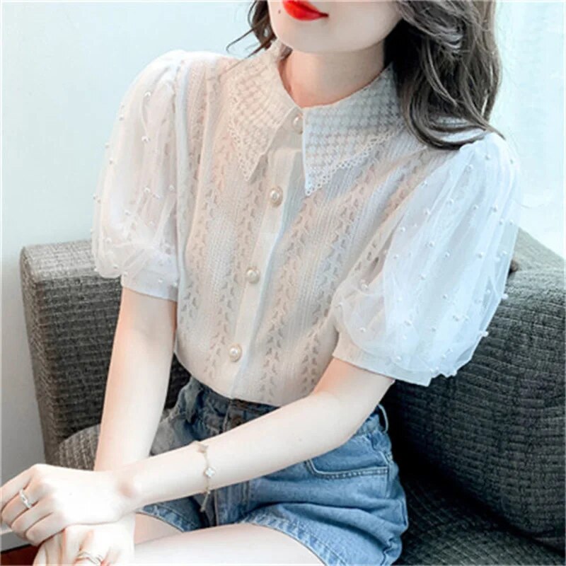 Blusa Encaje Feminina Elegante - Vestiria