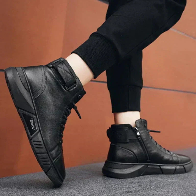 Botas de piel negro hombre elegantes - Vestiria