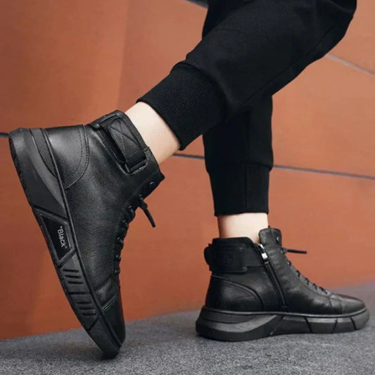 Botas de piel negro hombre elegantes - Vestiria