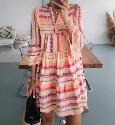 Vestido Midi Elegante con Mangas Amplias