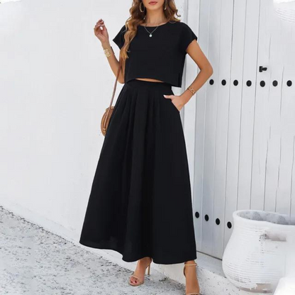 Conjunto Mujer Falda Larga y Top Glamouroso - Vestiria