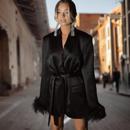 Chaquetón Mujer Elegante Manga Larga