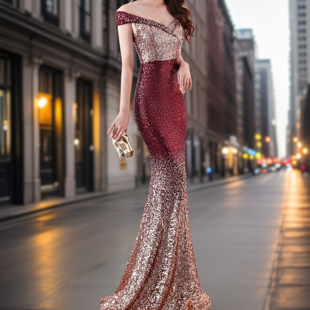 Vestido de Noche Lentejuelas Glamouroso - Vestiria