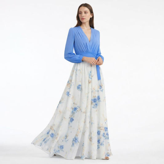 Vestido Azul Largo Mujer Estilo Boho - Clara Moda