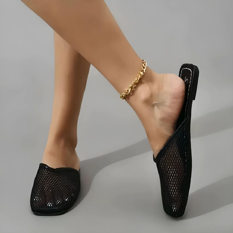 Zapatos Mocasines Elegantes con Malla y Punta Cuadrada - Vestiria