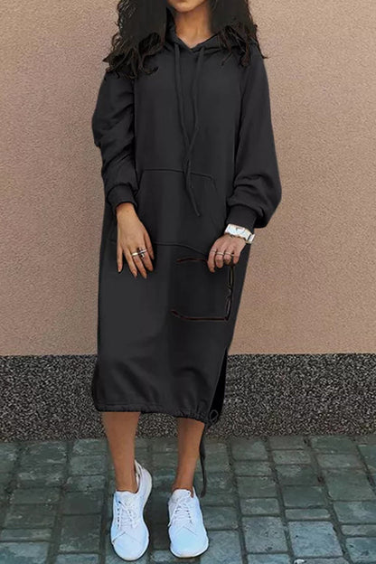 Vestido sudadera cómodo con capucha mujer