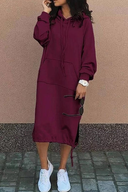 Vestido sudadera cómodo con capucha mujer