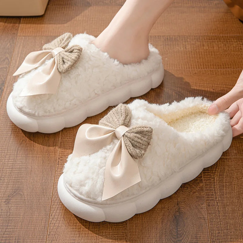 Botas de invierno mujer con lazo elegante
