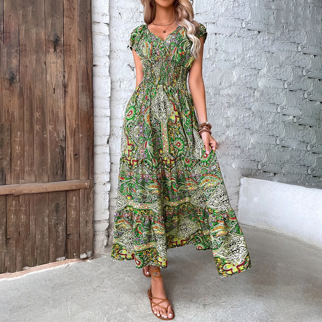 Vestido Maxi Boho Estampado Floral - Vestiria