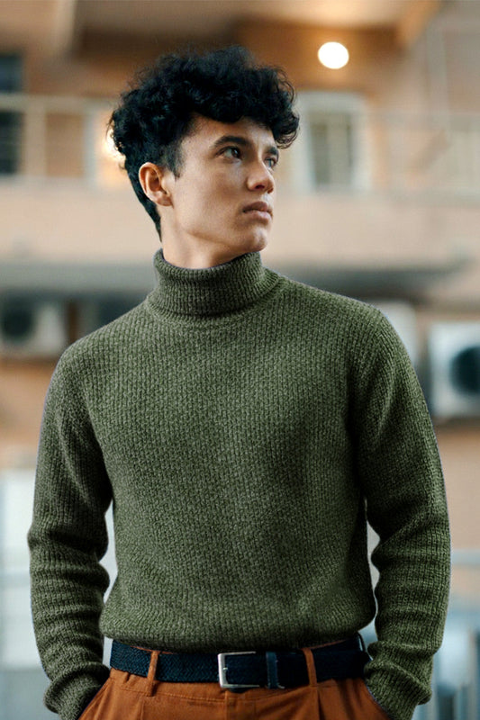 Sudadera Verde Oliva Acogedora - Vestiria