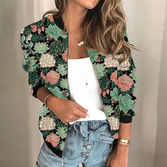 Chaqueta Estampada Original con Cierre - Vestiria