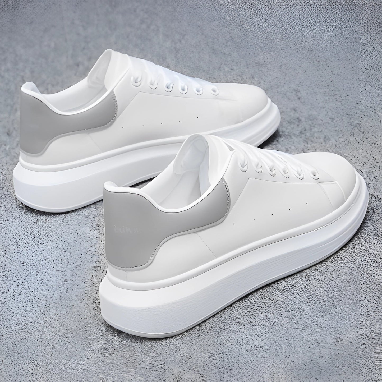 Zapatillas Hombre Piel Blanco Plataforma Alto
