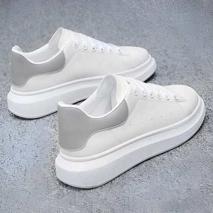 Zapatillas Hombre Piel Blanco Plataforma Alto