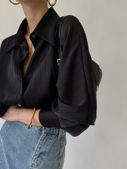 Camisa Oversize Cuello Alto Mujer