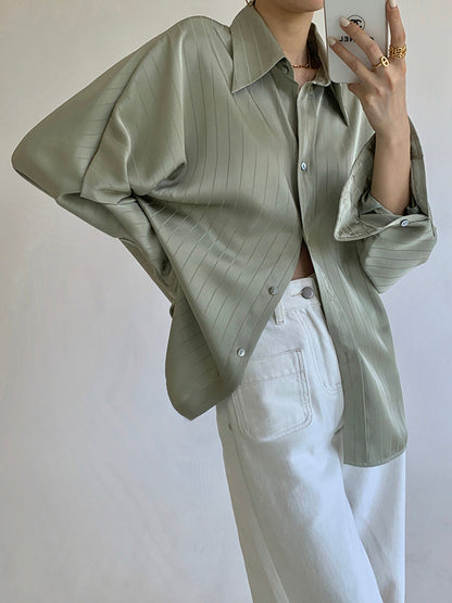 Camisa Oversize Cuello Alto Mujer