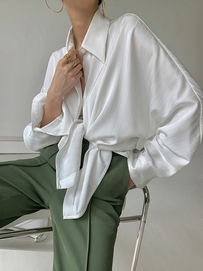 Camisa Oversize Cuello Alto Mujer