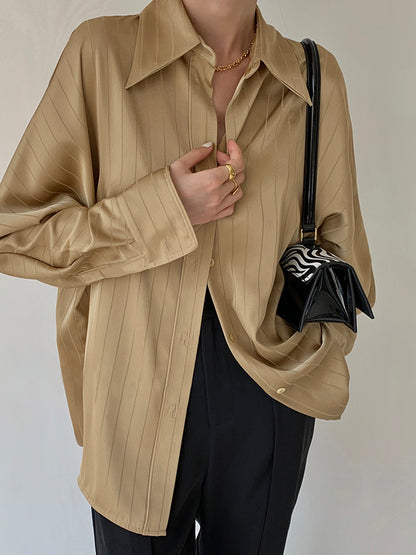 Camisa Oversize Cuello Alto Mujer