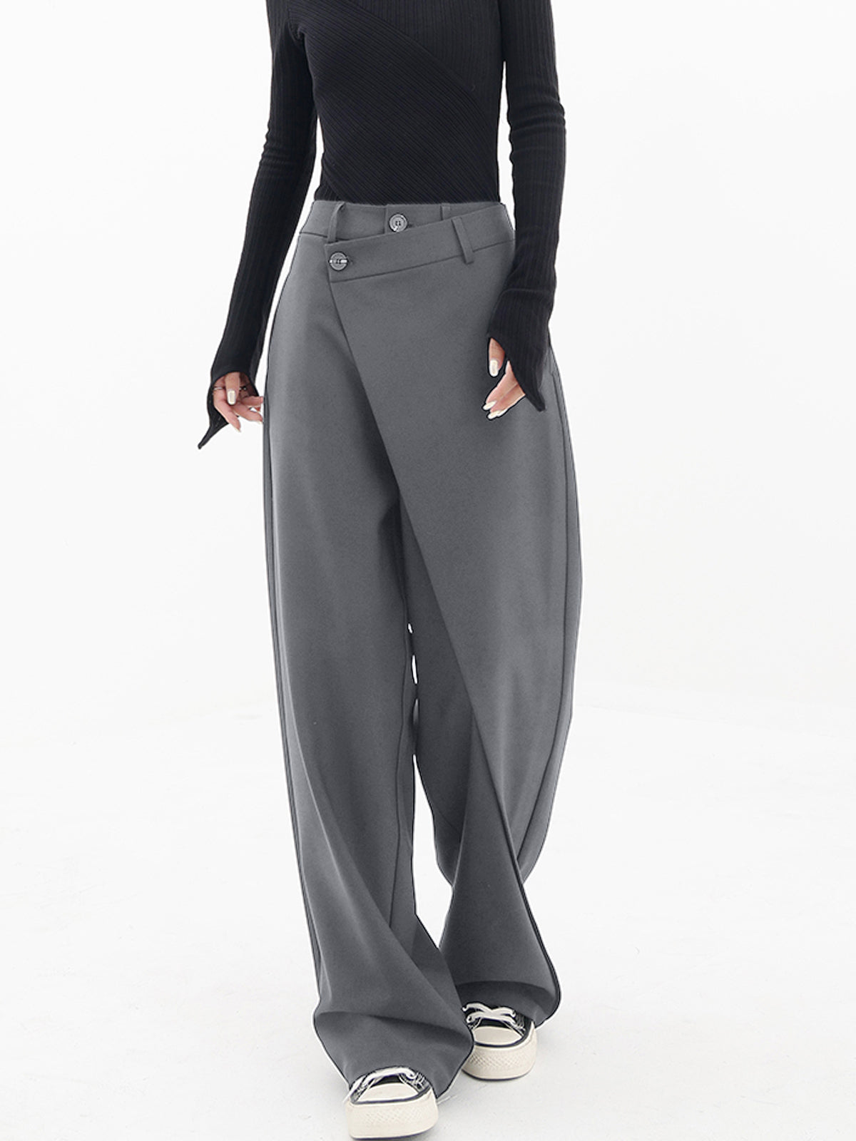 Pantalón Mujer Ancha Cintura Alta