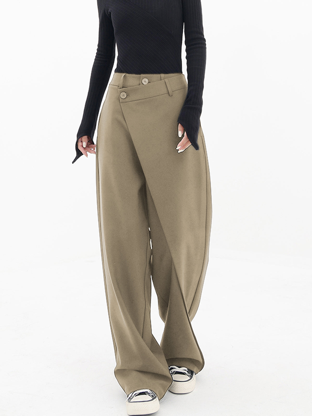 Pantalón Mujer Ancha Cintura Alta