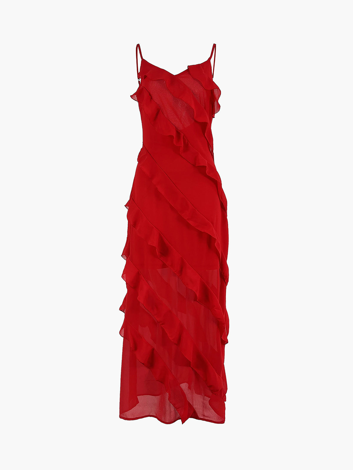 Vestido de Noche Largo con Encaje - Vestiria