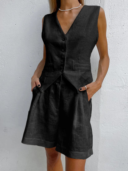Pantalón y chaleco elegante mujer