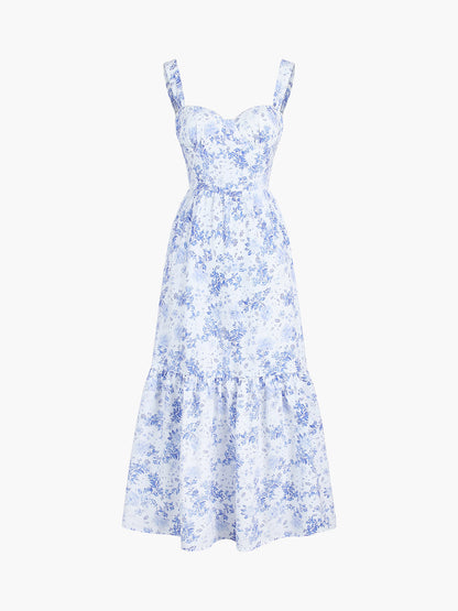 Vestido Largo Estampado Floral con Bolsillos