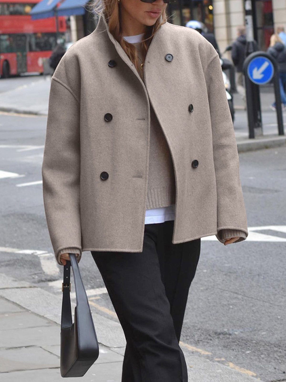Chaqueta Oversize Mujer con Botones Estilo Urbano