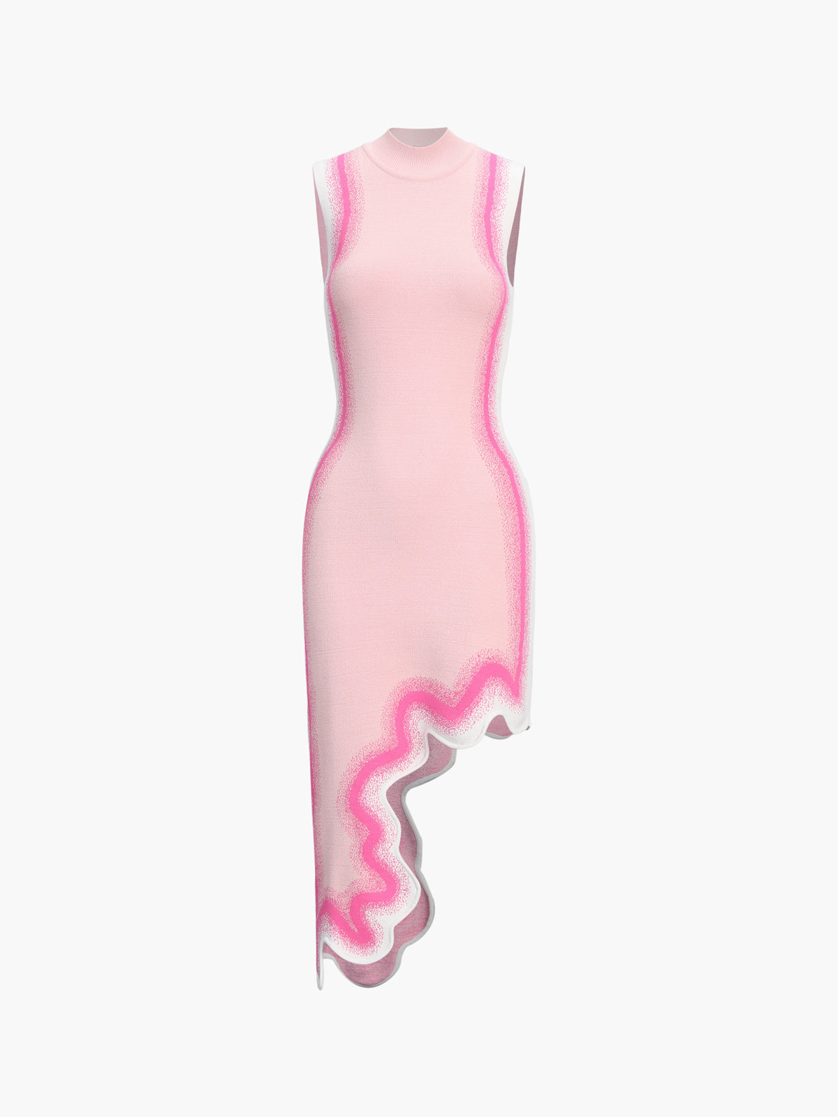 Vestido Largo Punto Sin Mangas Ondulado