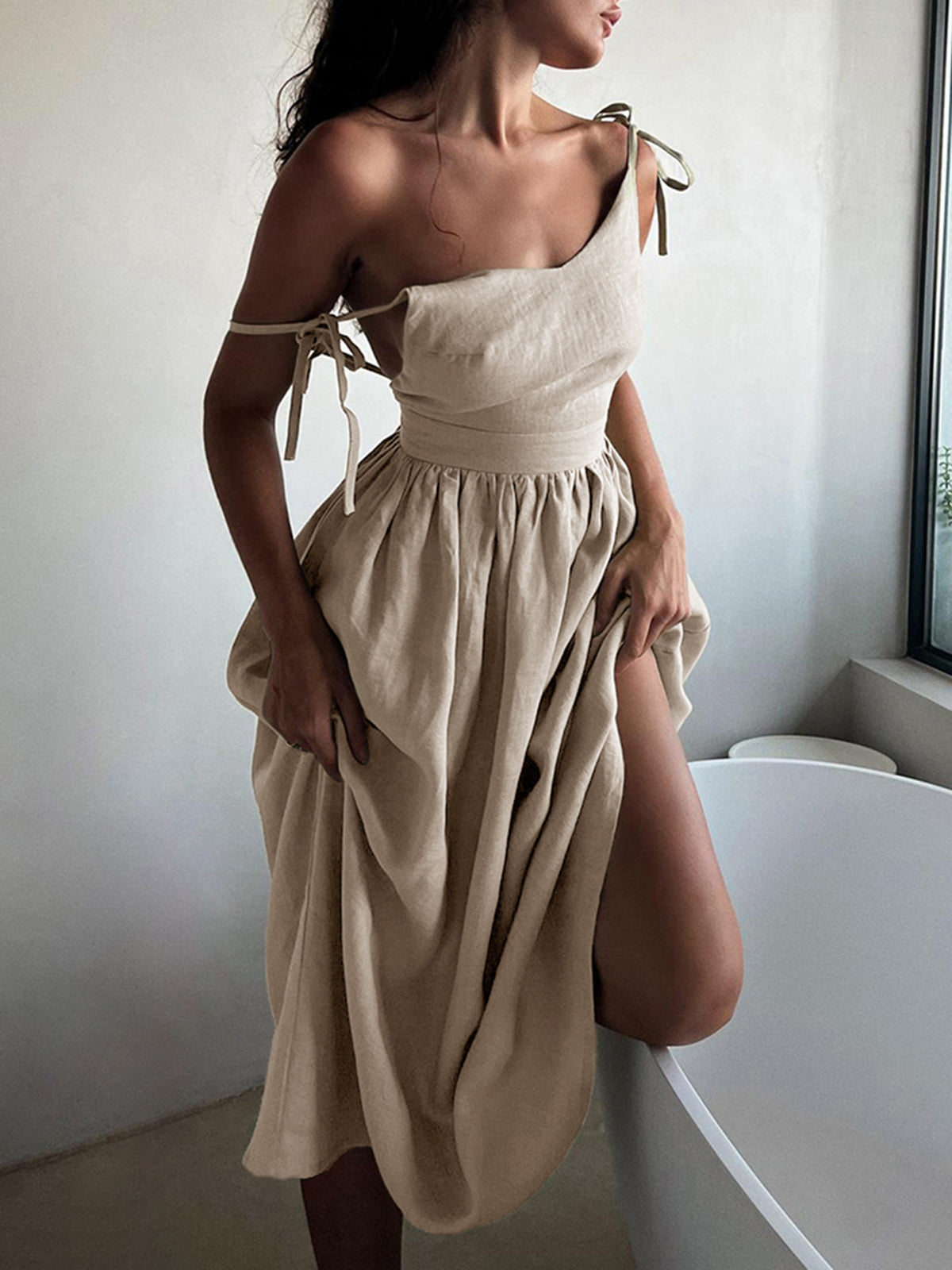 Vestido Algodón Ligero con Tirantes
