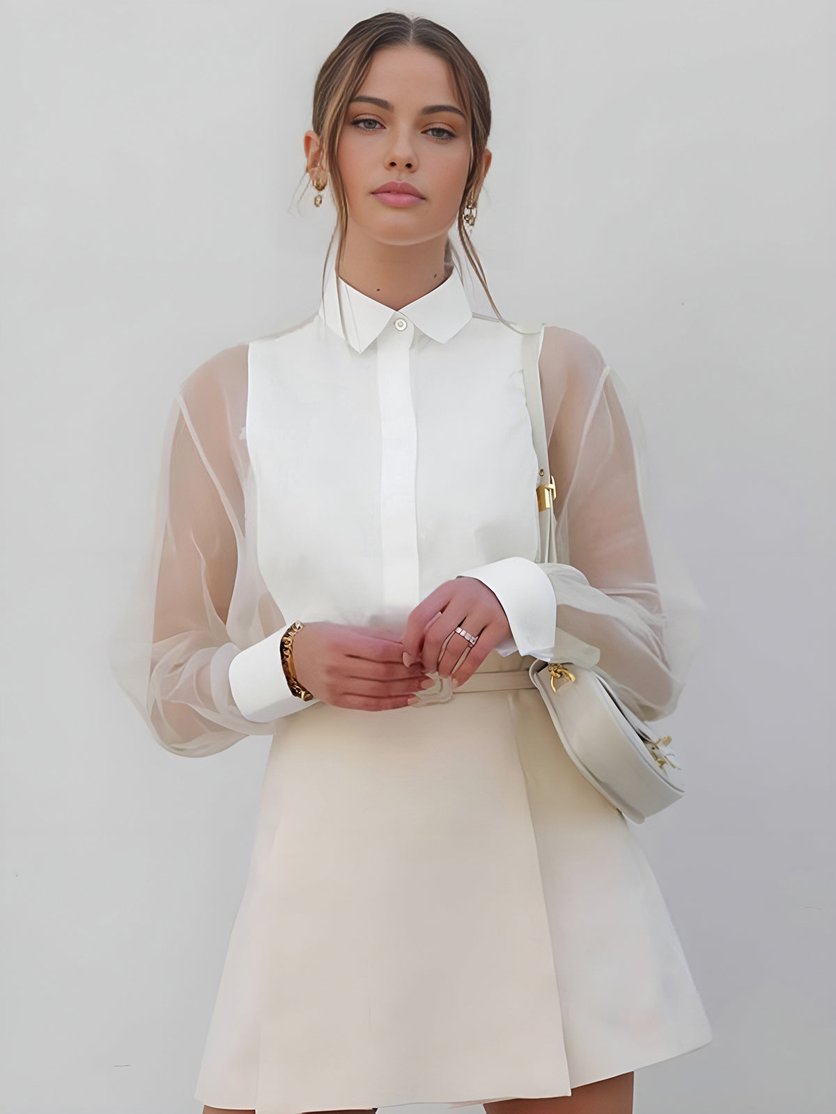 Blusa de Organza Ligera con Volantes - Vestiria