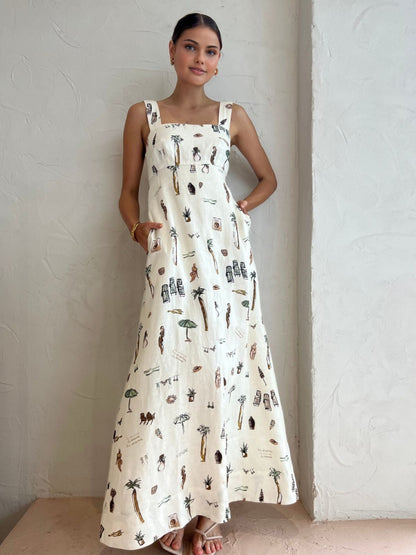 Vestido Largo Estampado Floral Verano