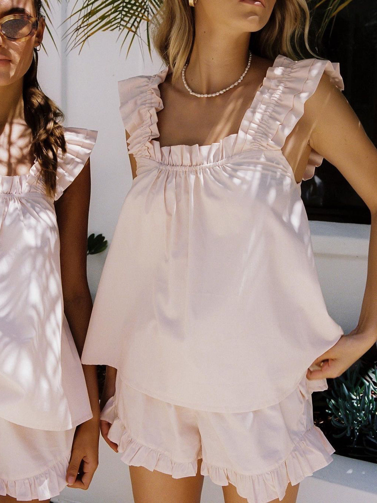 Pantalones Cortos Boho con Volantes