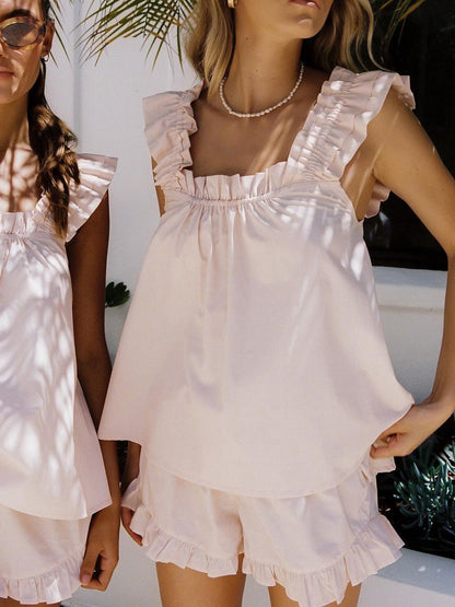 Pantalones Cortos Boho con Volantes