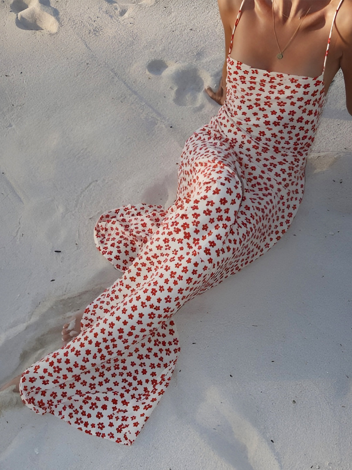 Vestido Floral Sin Tirantes de Mujer