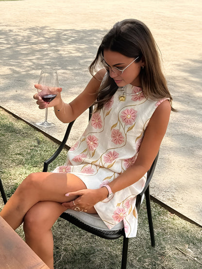 Vestido Mini Romántico Sin Mangas