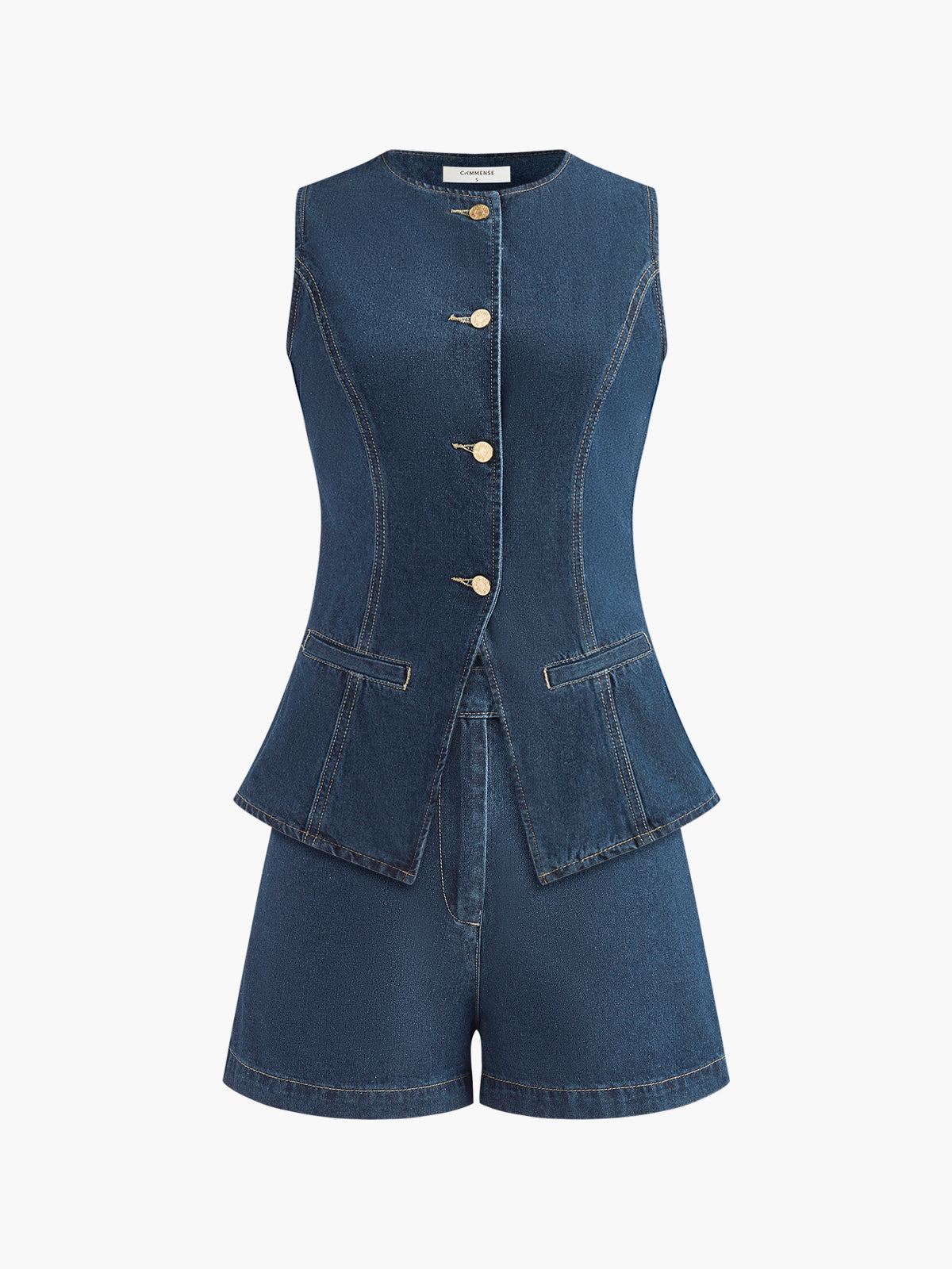 Chaleco vaquero con shorts cómodos