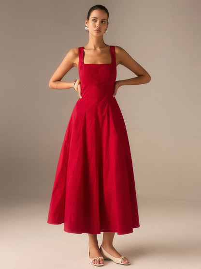 Vestido Largo Espalda Descubierta Con Cordones - Vestiria
